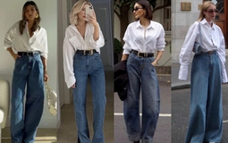 Sơ mi trắng và quần jeans ống rộng: Công thức “đinh” 2026 cho vẻ đẹp tối giản mà vẫn sang tuyệt đối