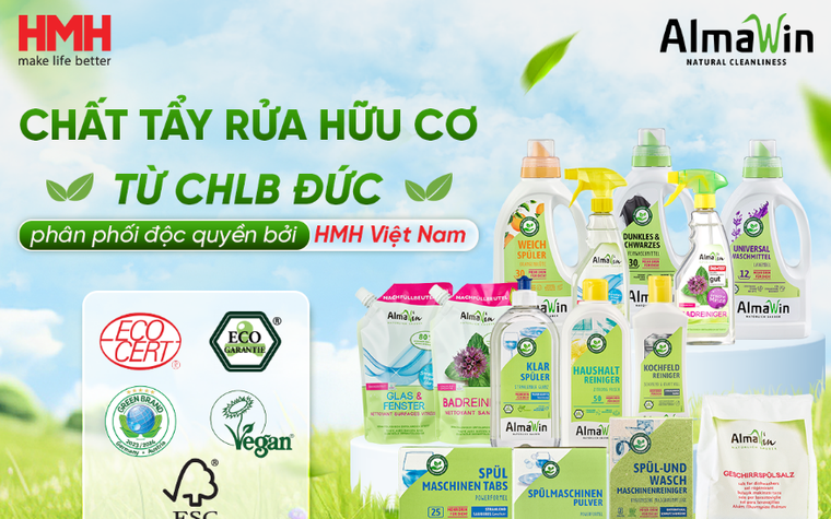 Chất làm sạch hữu cơ Almawin được khuyên dùng cho thiết bị nhà bếp để bảo vệ sức khỏe gia đình