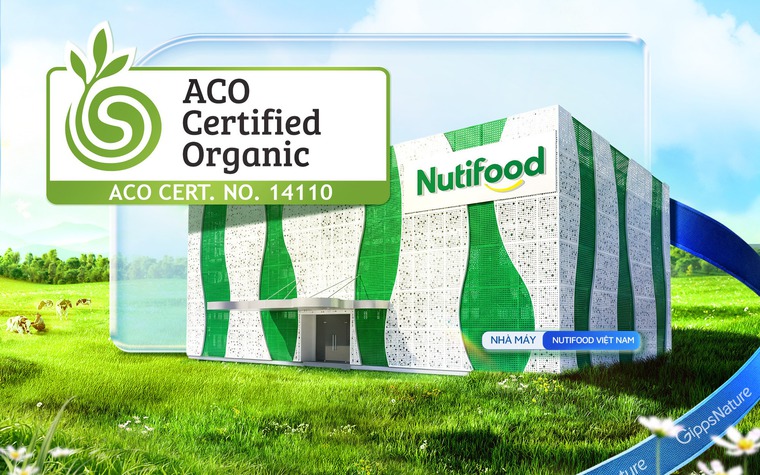 Nutifood sở hữu dây chuyền thực phẩm bổ sung sữa uống dinh dưỡng đầu tiên tại Việt Nam đạt chứng nhận hữu cơ Úc (ACO)